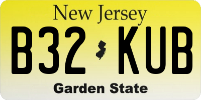 NJ license plate B32KUB