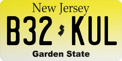NJ license plate B32KUL