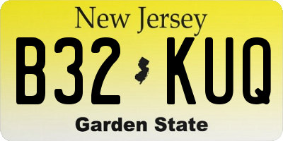 NJ license plate B32KUQ