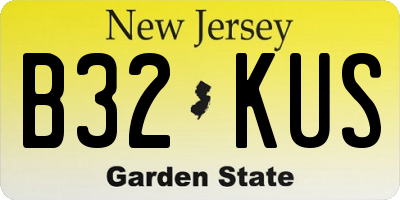 NJ license plate B32KUS