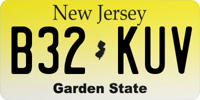 NJ license plate B32KUV