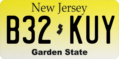NJ license plate B32KUY