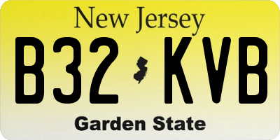NJ license plate B32KVB