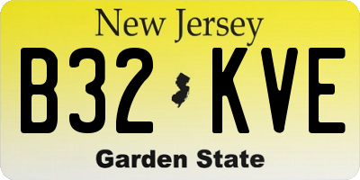 NJ license plate B32KVE