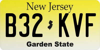 NJ license plate B32KVF