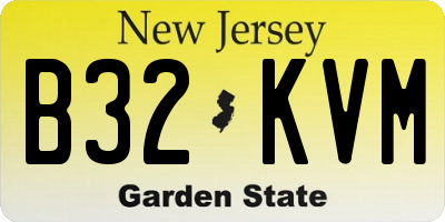 NJ license plate B32KVM