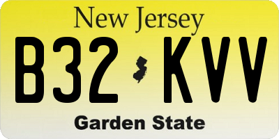 NJ license plate B32KVV