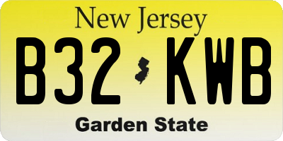 NJ license plate B32KWB