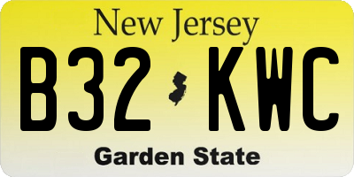 NJ license plate B32KWC