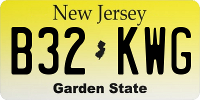 NJ license plate B32KWG