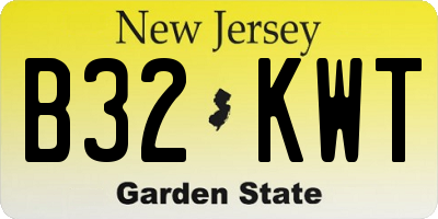 NJ license plate B32KWT