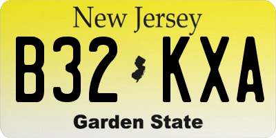 NJ license plate B32KXA