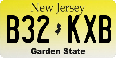 NJ license plate B32KXB