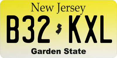 NJ license plate B32KXL