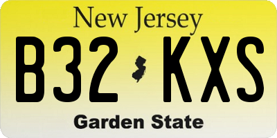 NJ license plate B32KXS