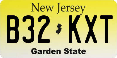 NJ license plate B32KXT
