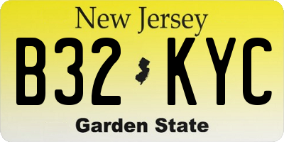 NJ license plate B32KYC