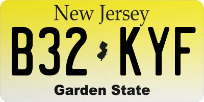 NJ license plate B32KYF