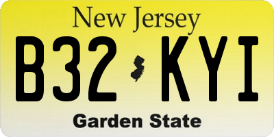 NJ license plate B32KYI