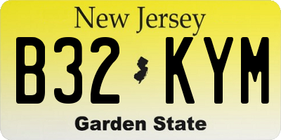 NJ license plate B32KYM