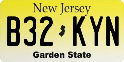NJ license plate B32KYN