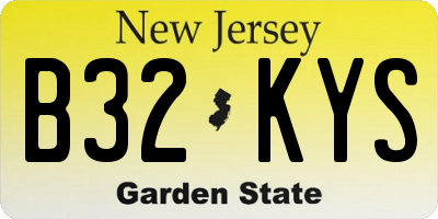 NJ license plate B32KYS
