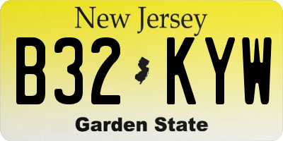 NJ license plate B32KYW