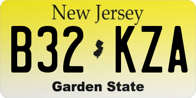 NJ license plate B32KZA