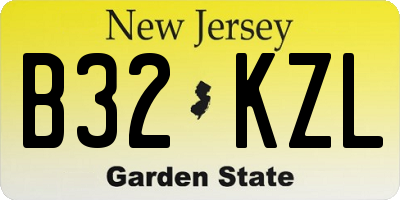 NJ license plate B32KZL