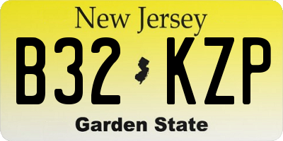 NJ license plate B32KZP