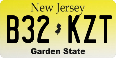NJ license plate B32KZT