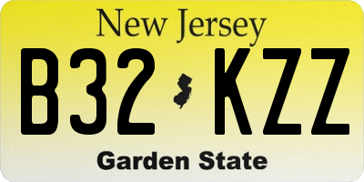 NJ license plate B32KZZ