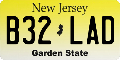 NJ license plate B32LAD