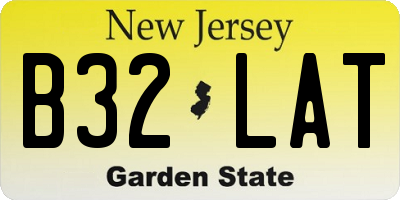 NJ license plate B32LAT