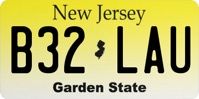 NJ license plate B32LAU