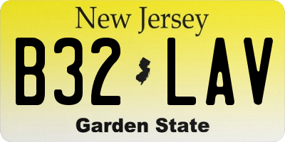 NJ license plate B32LAV