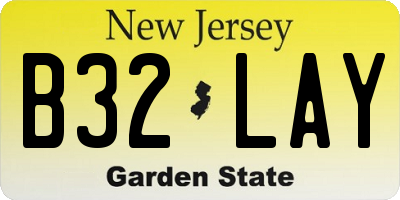 NJ license plate B32LAY