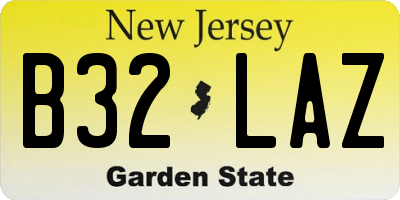 NJ license plate B32LAZ