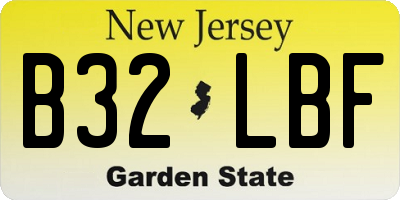 NJ license plate B32LBF