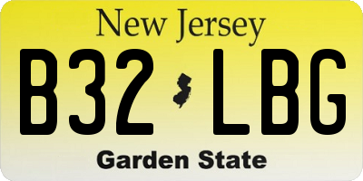 NJ license plate B32LBG