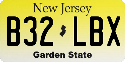 NJ license plate B32LBX