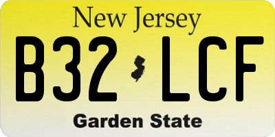 NJ license plate B32LCF