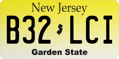 NJ license plate B32LCI