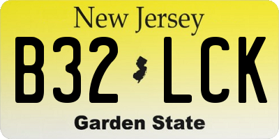 NJ license plate B32LCK