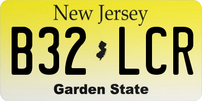 NJ license plate B32LCR