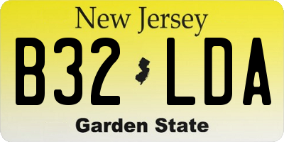 NJ license plate B32LDA