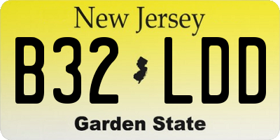 NJ license plate B32LDD