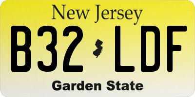 NJ license plate B32LDF