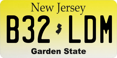 NJ license plate B32LDM