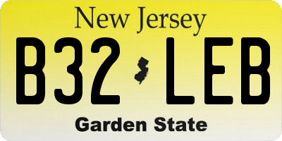 NJ license plate B32LEB
